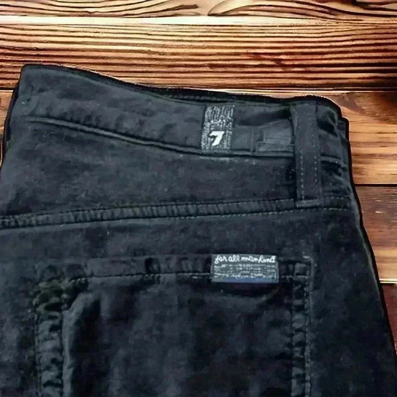 7 For All Mankind Women's Dark Green Velvet Skinny Jeans in Size 28. - Picture 4 of 5